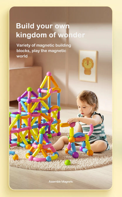 Kids Magnetic Construction Set Magnetic Balls Stick Building Blocks Montessori Educational Toys For Children Gift