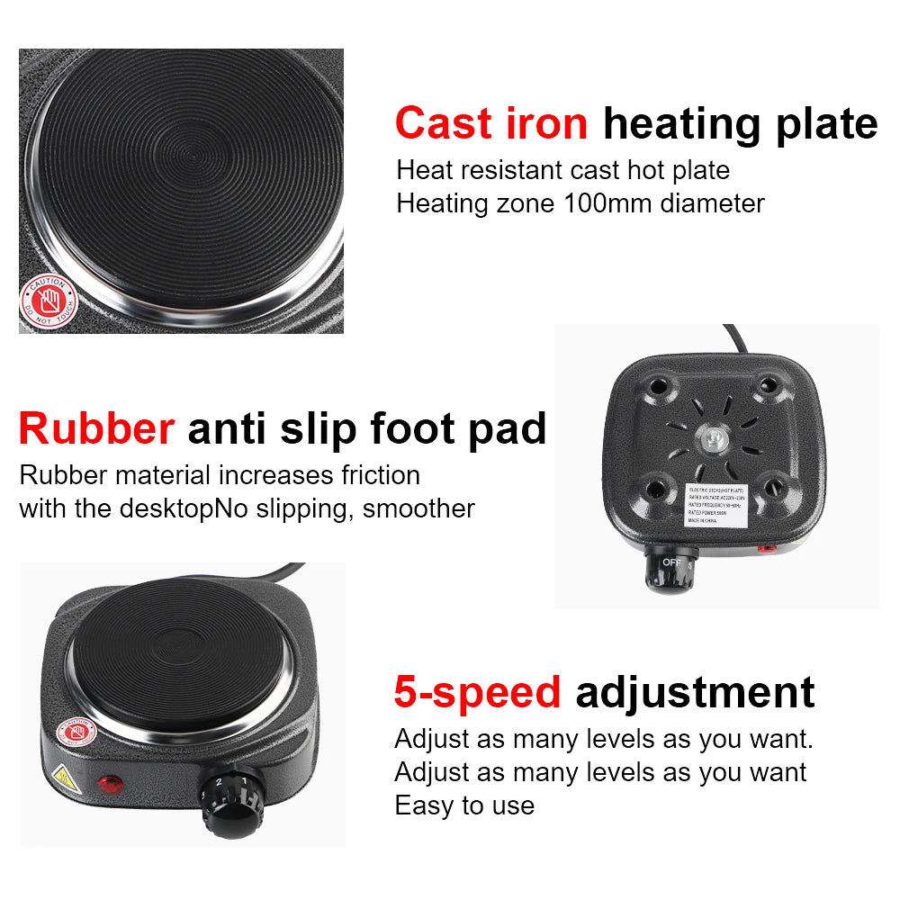 Hot Cooker Plate Mini Electric Heater Stove Multifunctional Kitchen Appliance Milk Water Coffee Heating Furnace 500W 220V