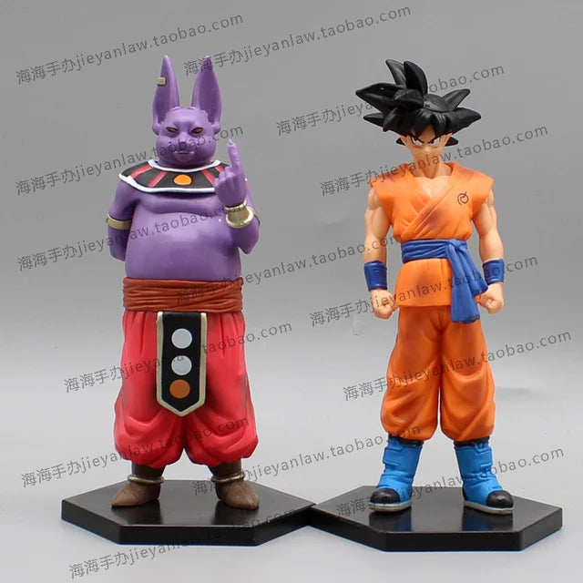 2PCS Dragon Ball Z Beerus Birusu Champa Whis Figure Super God of Destruction Pvc Figurine Collection Model Toys for Children Gif