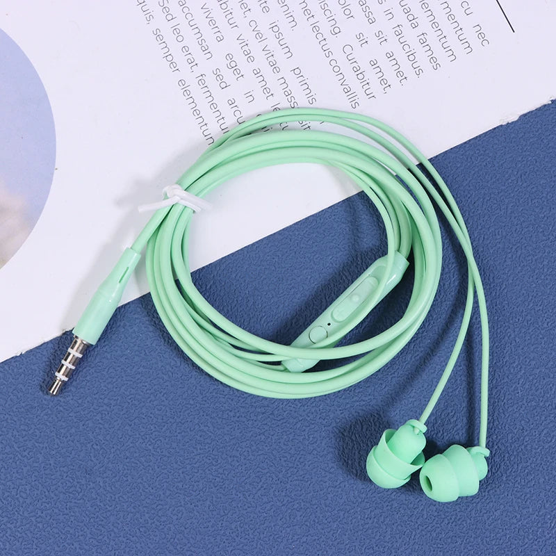 KJ15 Sleep Wired Earphones 3.5mm In-Ear Control Portable Sport Wired Headset With Mic Wired Headphones For Mobile Phones