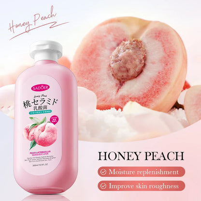 Peach Body Lotion Whitening Moisturizing Lasting Fragrance Nicotinamide Body Moisrurizer Cream For Women Skin Care Large Bottle