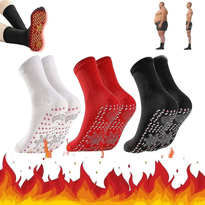 1/5PAIRS Tourmaline Slimming Health Sock Elastic Thermal Self-Heating Sock Health Care Socks Short Sock Magnetic Therapy Sox