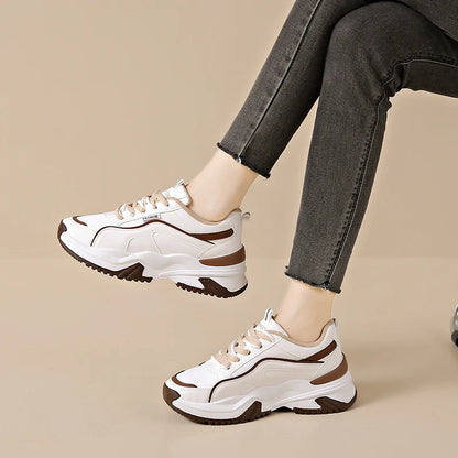 Women's Casual Sneakers Trendy New All-match Vulcanized Shoes 2025 Womens Outdoor Height-enhancing Daddy Shoes Zapatos De Mujer