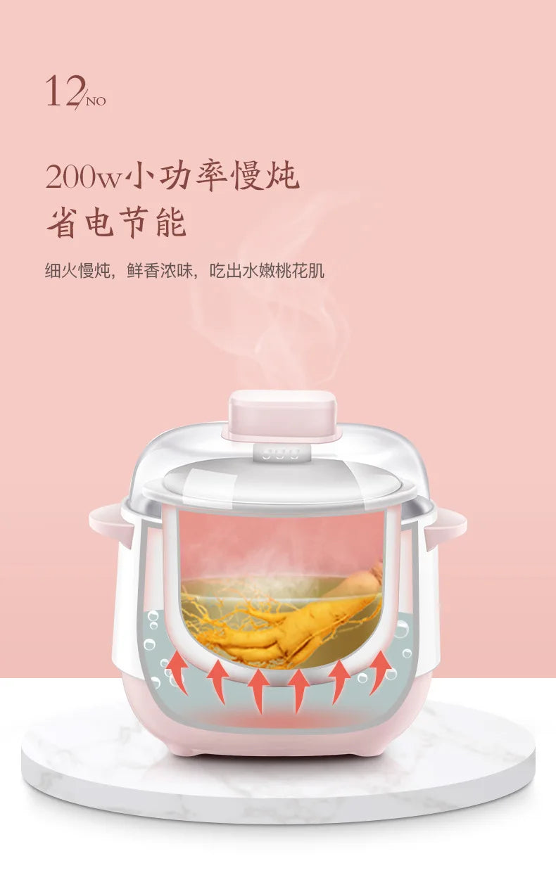 110V Appliances Electric Stewpot Porridge Soup Pot Ceramic Electric Stew Pot Household Automatic Intelligent Small Stew Pot