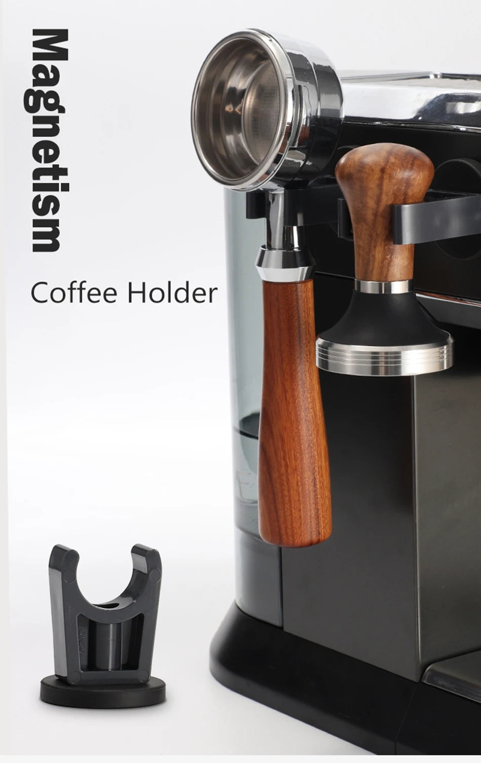 Coffee Portafilter Wall Rack Magnetic Espresso Coffee Filter Holder 51MM/53MM/58MM Tamper Wall Mounted Rack Coffee Tools