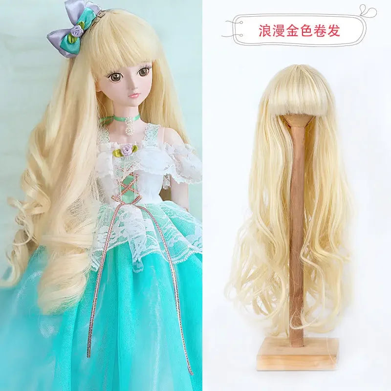 1/3 Bjd Wig 60cm BJD Dolls Handmade Wigs Curly Hair DIY Joints Doll Toys Fashion Wig  Fiber Dolls for Girls Barbie Accessories