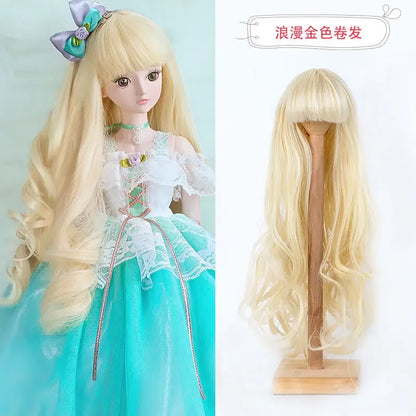 1/3 Bjd Wig 60cm BJD Dolls Handmade Wigs Curly Hair DIY Joints Doll Toys Fashion Wig  Fiber Dolls for Girls Barbie Accessories