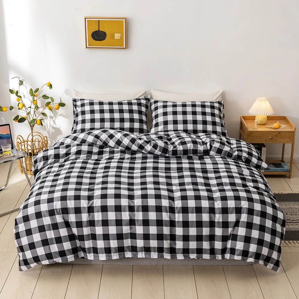 Geometric Print Queen Bedding Set Soft Comfortable King Size Duvet Cover Set Cheap Durable Single Double quilt cover  NO sheet