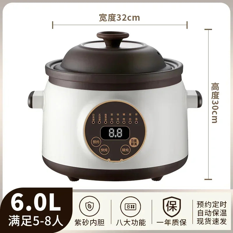 Electric stew pot household automatic new purple sand soup pot health electric casserole auxiliary cooking porridge pot