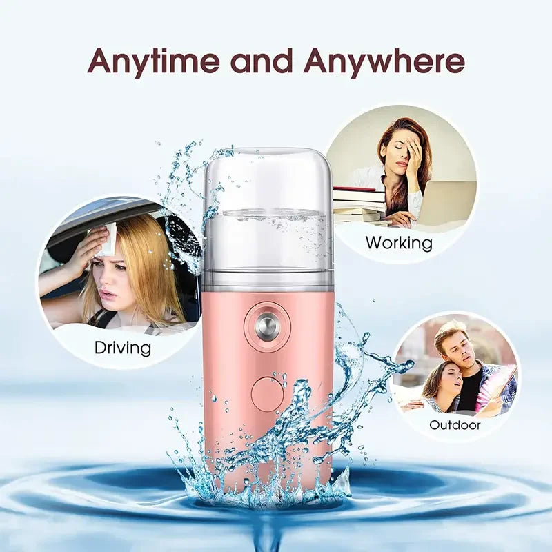 30ML Mini Facial Steamer Personal Nano Sprayer USB Nebulizer Humidifier Moisturizing Hydrating Women Beauty Skin Care Tool