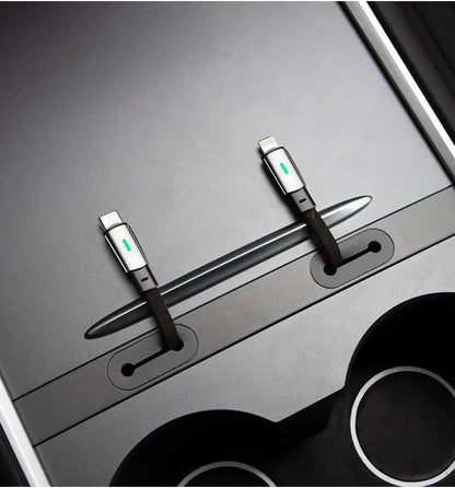 For Tesla Model 3 Y Central Control Hub Mobile Phone Charging Cable Hub Threading Box Car Data Cable Apple TypeC Accessories