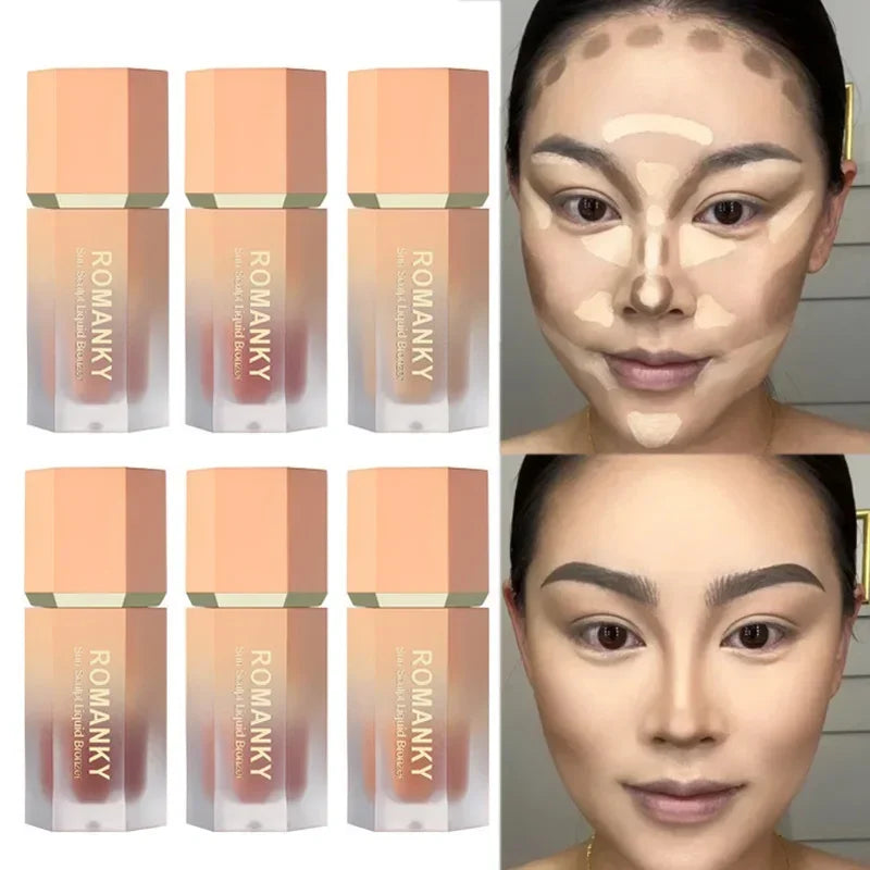 Waterproof Matte Liquid Contour Stick Lasting Natural Highlighter Shadow Contouring Wand V-face Shaping Contour Cream Makeup