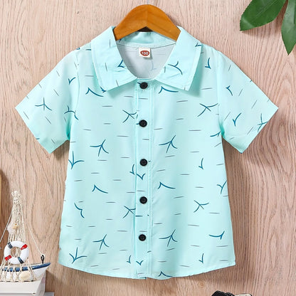 2024 Kids Clothes Boy Summer Shirt Beach and Palm Tree Theme Graphic 3D Print Shirt Casual Lightweight Short Sleeve Tee Shirt