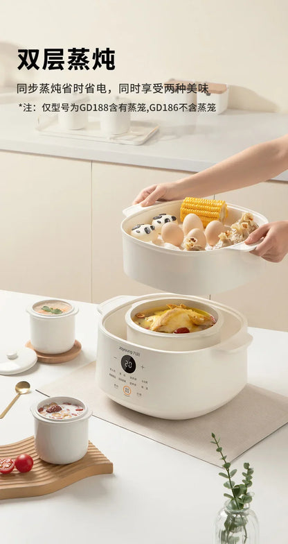 Electric stew pot, fully automatic，reservation function，water stew, household ceramic soup pot, small porridge cooking tool