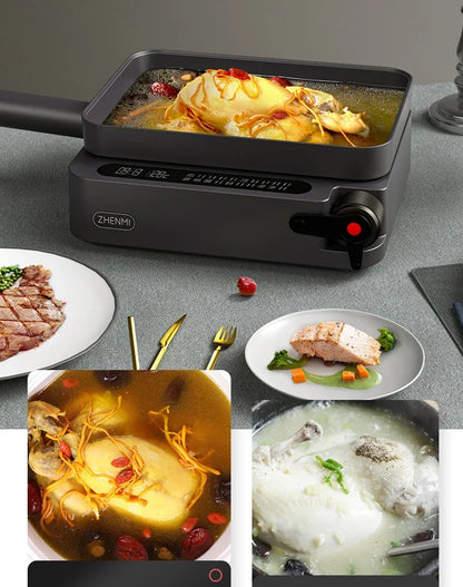 Western Kitchen Machine Multi-functional Intelligent Cooking Pot Electric Hot Pot Barbecue Integrated Non-stick Pan Fried Steak