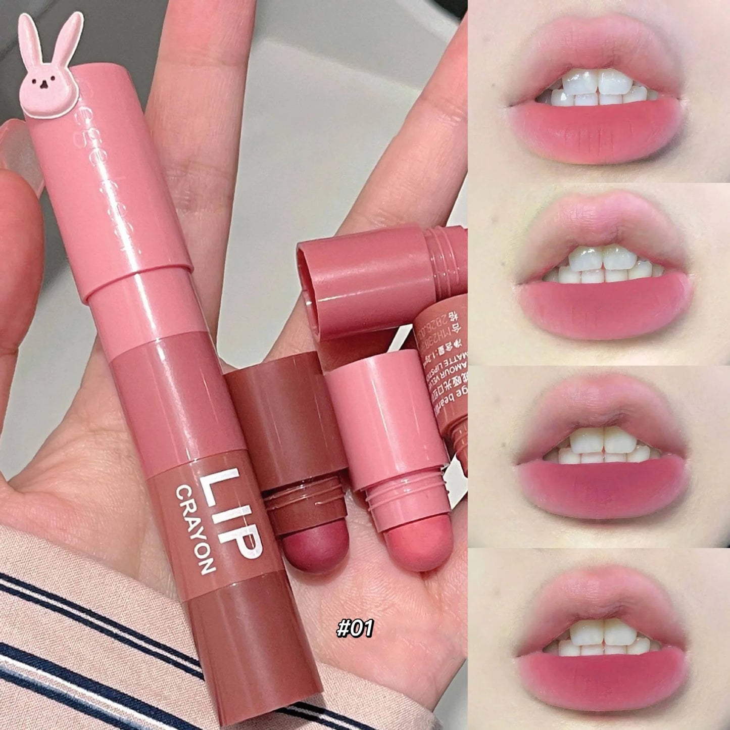 4 Colors In 1 Matte Lipstick Pen Velvet Rose Purple Lip Tint Combo Long Lasting Non-stick Cup Lip Gloss Set Makeup Cosmetic Kit