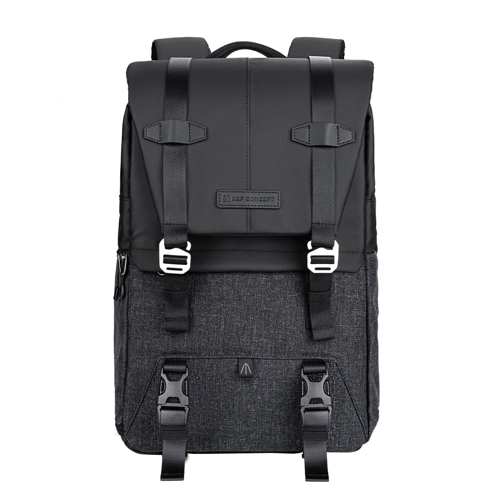 K&F Concept Camera Backpack Travel Photography Bags Large Capacity Camera Case with Tripod Side Rain Cover for 15.6 Inch Laptop