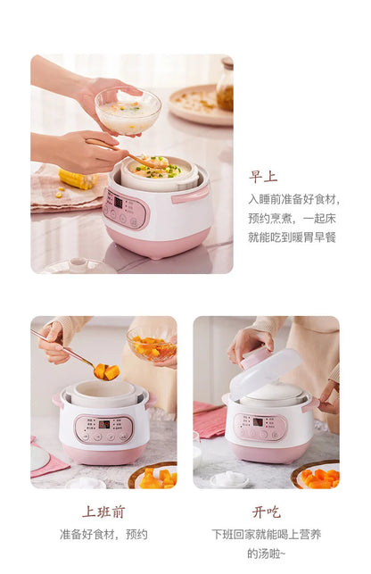 110V Appliances Electric Stewpot Porridge Soup Pot Ceramic Electric Stew Pot Household Automatic Intelligent Small Stew Pot