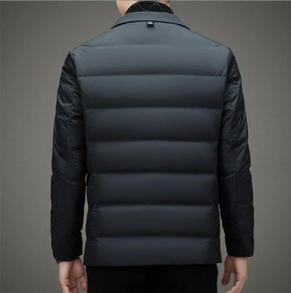 Down Suit Men's 2023 New Middle-aged Men's Winter Warm Western Duck Down Suit Winter Suit Jacket