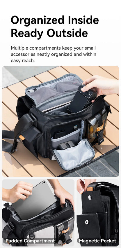 Ulanzi MS12 Messenger Bag Multi-functional Outdoor Camera Shoulder Sling Bag Video Digital Camera Photography Bag Waterproof