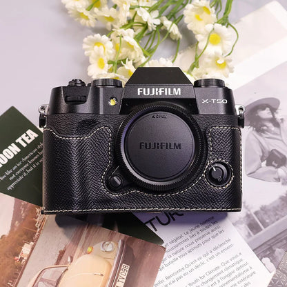 Suitable for Fuji X-T50 camera leather base micro single retro simple protective base leather cover wrist strap accessories