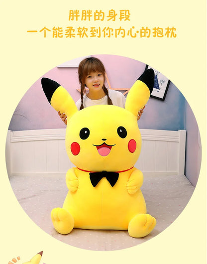 100cm Big Size Pokemon Large  Pikachu   Plush Toy Kawaii Stuffed Animal Soft Cartoon Doll Plushies Christmas Girls Gift