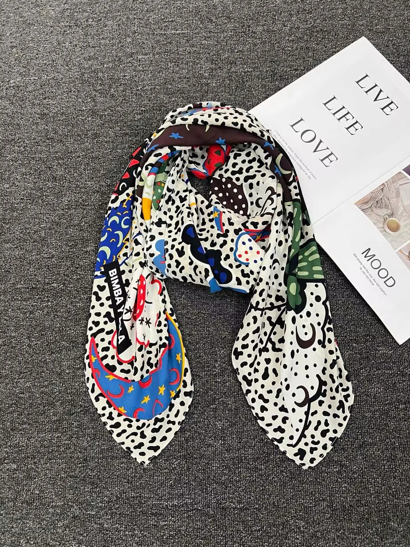 Foreign trade original order, Spanish fashion brand, new product, embroidered and printed multi style large square scarf