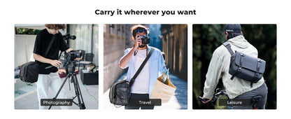 K&F Concept 10L Camera Sling Bag Crossbody Shoulder Backpack Photography Camera Bag for Sony Nikon Canon DSLR With Rain Cover