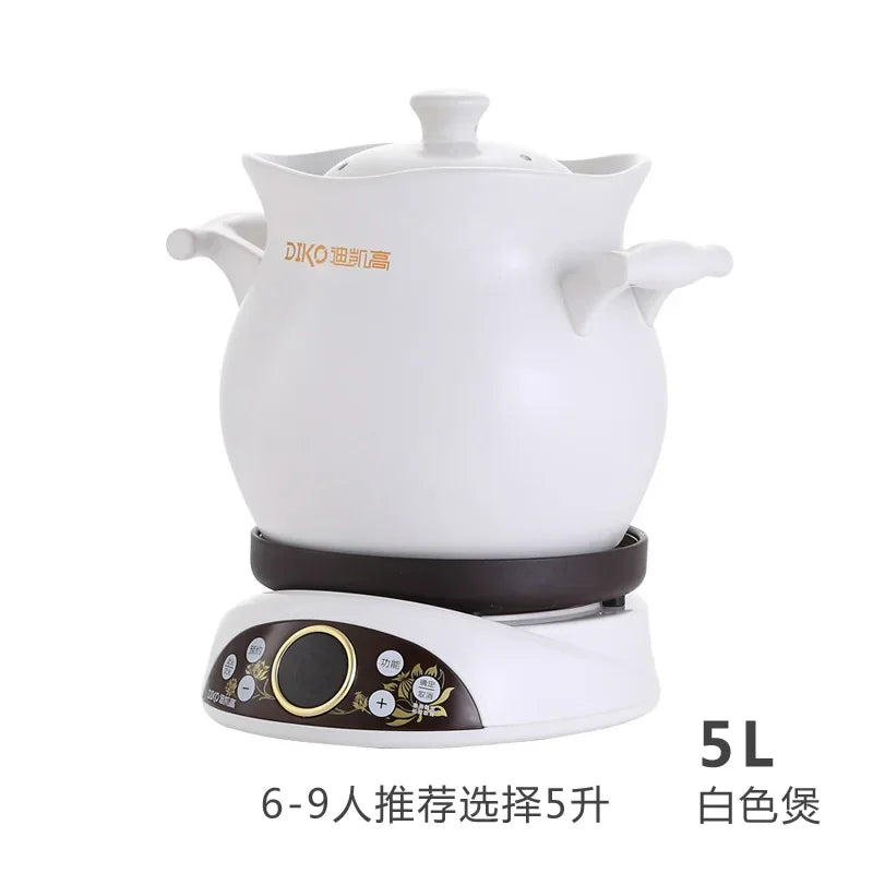 220V DIKO Ceramic Electric Stewpot, Multifunctional Porridge Cooking Pot, Automatic Separated Health Pot