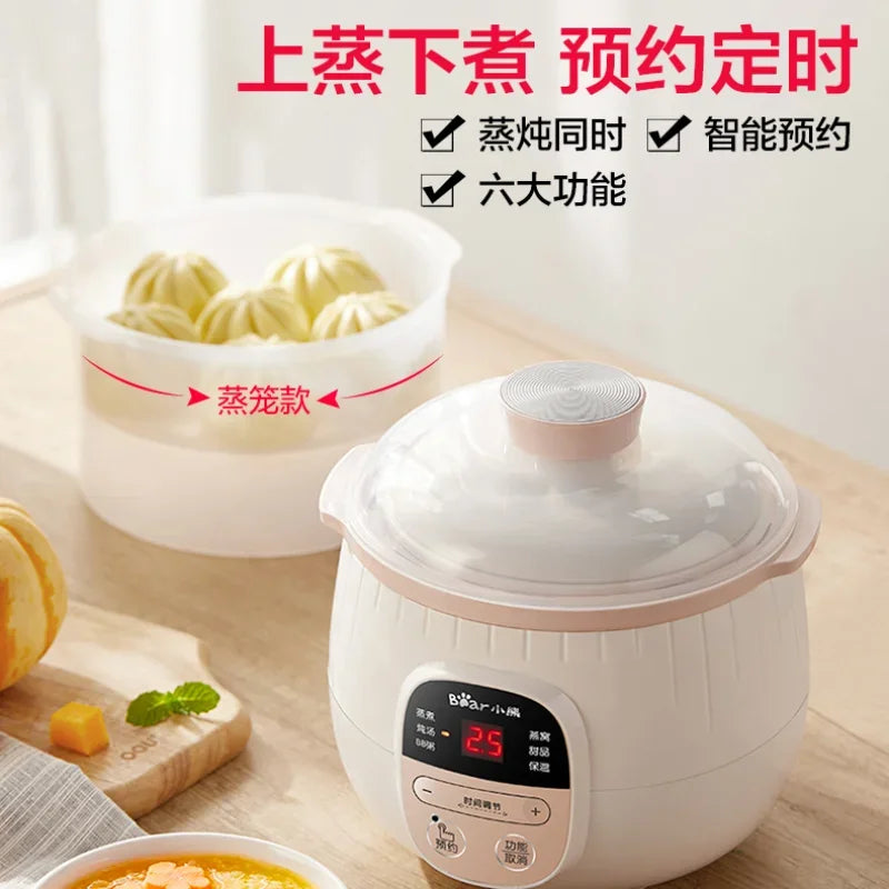 Baby Porridge Pot Stewpan Electric Stew Ceramic Cooker Cooking Purple Sand Stewing Appliances Kitchen Home Cuisin Bowl Pan Slow