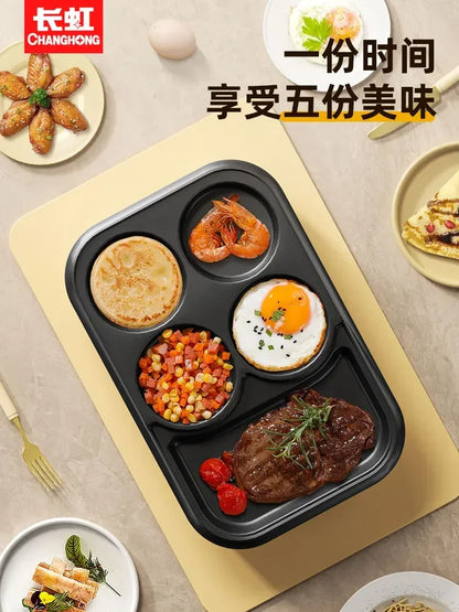 Hamburger steak machine non-stick frying pan fried eggs household breakfast electric grill pan household  cooking pot