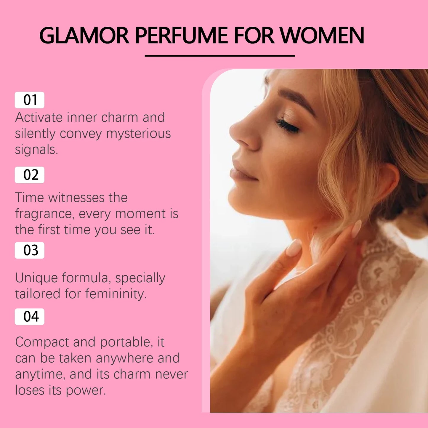 Pheromone Roller Rose Perfume For Woman Glamour Dating Long Lasting Scent Fragrance Non-stimulation Refreshing Portable Perfum