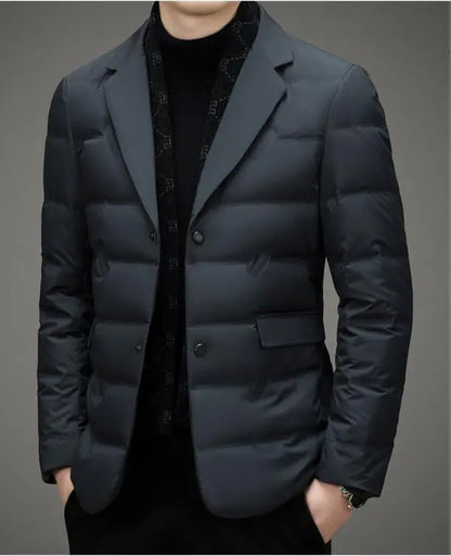 Down Suit Men's 2023 New Middle-aged Men's Winter Warm Western Duck Down Suit Winter Suit Jacket