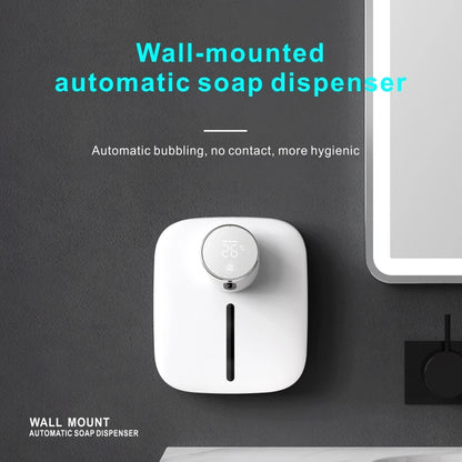 USB Rechargeable Multifunctional Wall Mounted Automatic Soap Dispenser Infrared Sensor LED Digital Display Foam Soap Dispenser