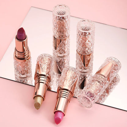 Quicksand Gold Lipstick Fine Glitter lipstick, Moisturizing Silky Mermaid Girl Pink, Long-Lasting Waterproof Grapefruit Orange