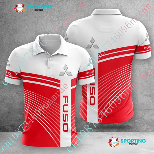 Mitsubishi Clothing Unisex Golf Wear Casual T Shirt For Men Anime Short Sleeve Top Harajuku Polo Shirts And Blouses Custom Logo