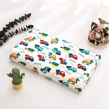 Soft Cotton Pillowcase Children's Latex Pillowcase Baby Cartoon Rubber Memory Pillow Cover Dinosaur Cushions Cover Home Decor