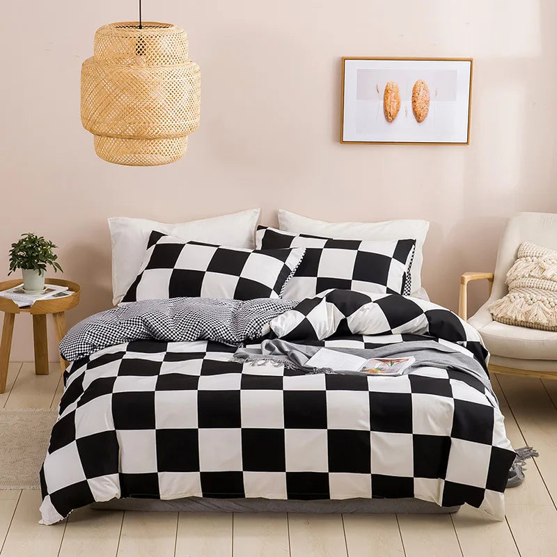 Geometric Print Queen Bedding Set Soft Comfortable King Size Duvet Cover Set Cheap Durable Single Double quilt cover  NO sheet