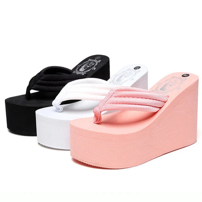 Comemore Super High Heels Wedges Flip Flops Women's Platform Slip-on Shoes 2023 Trend Heel Sandal 41 Summer Women Chunky Sandals