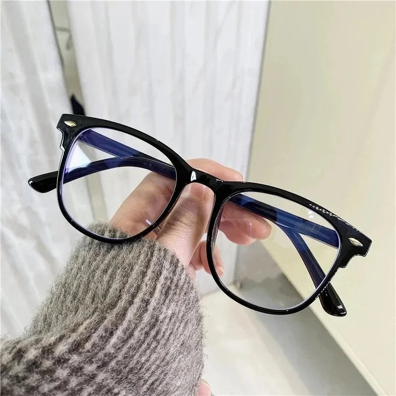 2023 Men Women Finished Myopia Glasses Vintage Oval Frame Blue Light Blocking Eyeglasses Nearsighted Glasses Minus 0 To -6.0