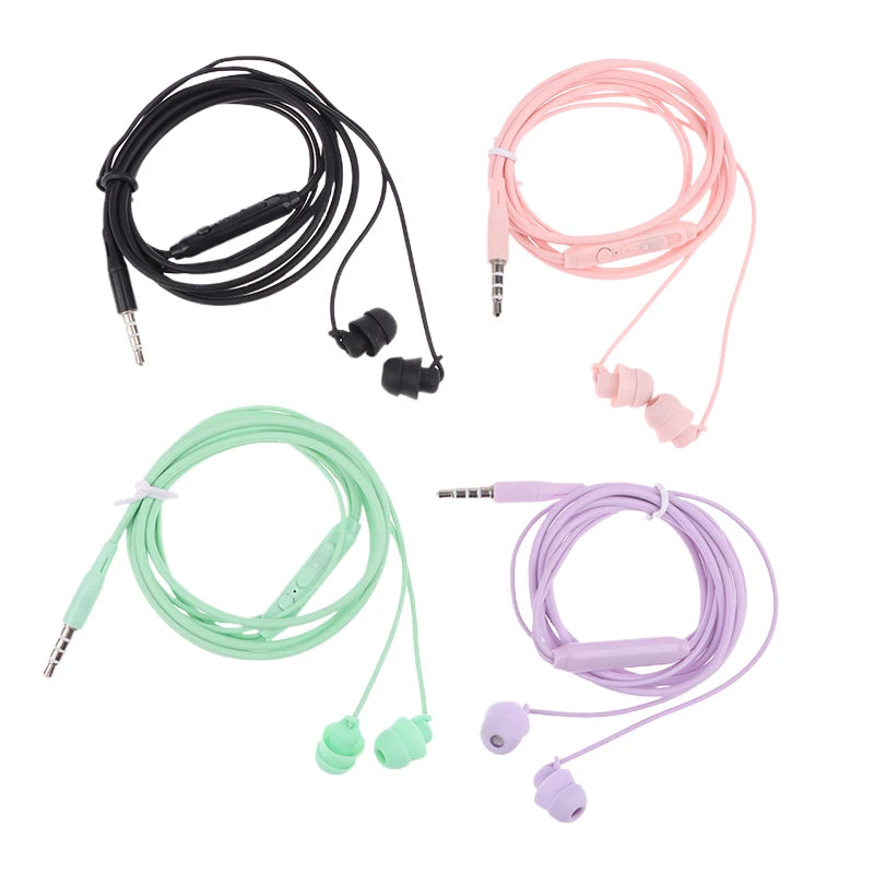 KJ15 Sleep Wired Earphones 3.5mm In-Ear Control Portable Sport Wired Headset With Mic Wired Headphones For Mobile Phones