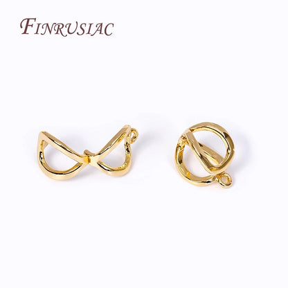 2 Sizes 18K Gold Plated Pearl Enhancer Clips Pendant Bail Connector Clasps For DIY Necklace Bracelet Jewelry Making