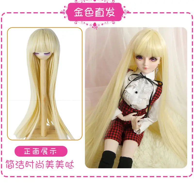 1/3 Bjd Wig 60cm BJD Dolls Handmade Wigs Curly Hair DIY Joints Doll Toys Fashion Wig  Fiber Dolls for Girls Barbie Accessories