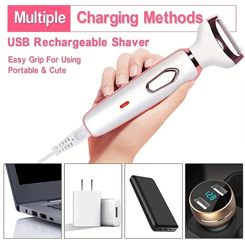 Xiaomi 4 In 1 Electric Lady Shaver Armpit Bikini Arm Leg Face Mustache Removal Painless Cordless Trimmer Razor Gifts Women