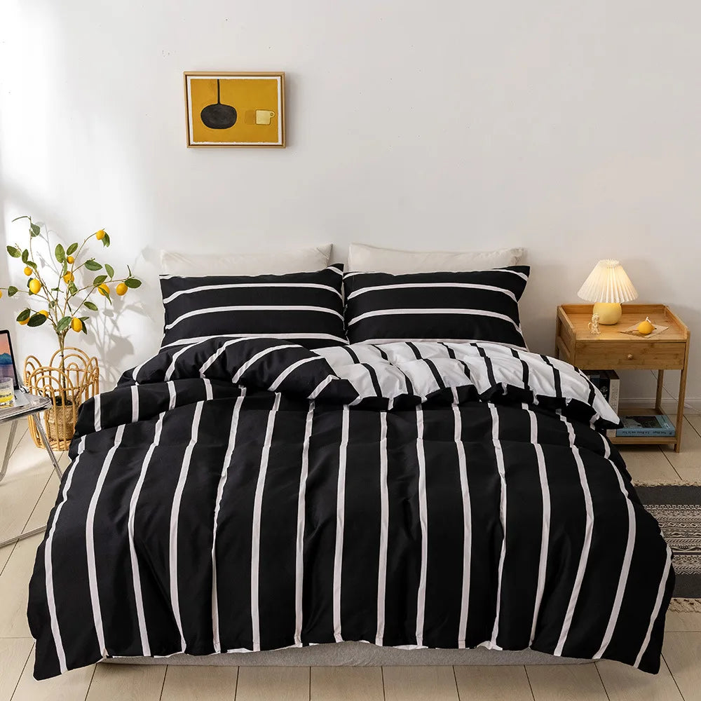 Geometric Print Queen Bedding Set Soft Comfortable King Size Duvet Cover Set Cheap Durable Single Double quilt cover  NO sheet