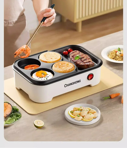 Hamburger steak machine non-stick frying pan fried eggs household breakfast electric grill pan household  cooking pot