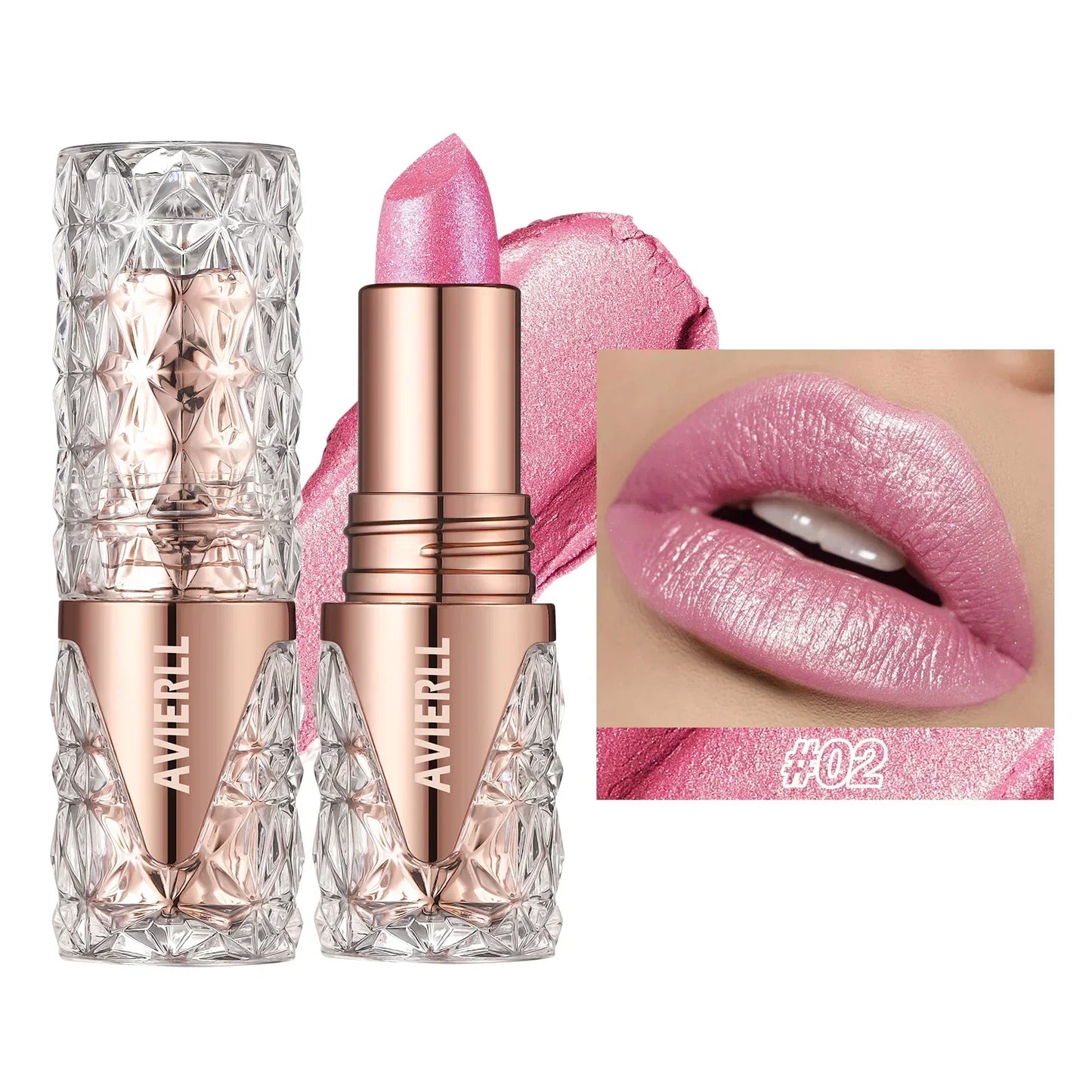 Quicksand Gold Lipstick Fine Glitter lipstick, Moisturizing Silky Mermaid Girl Pink, Long-Lasting Waterproof Grapefruit Orange