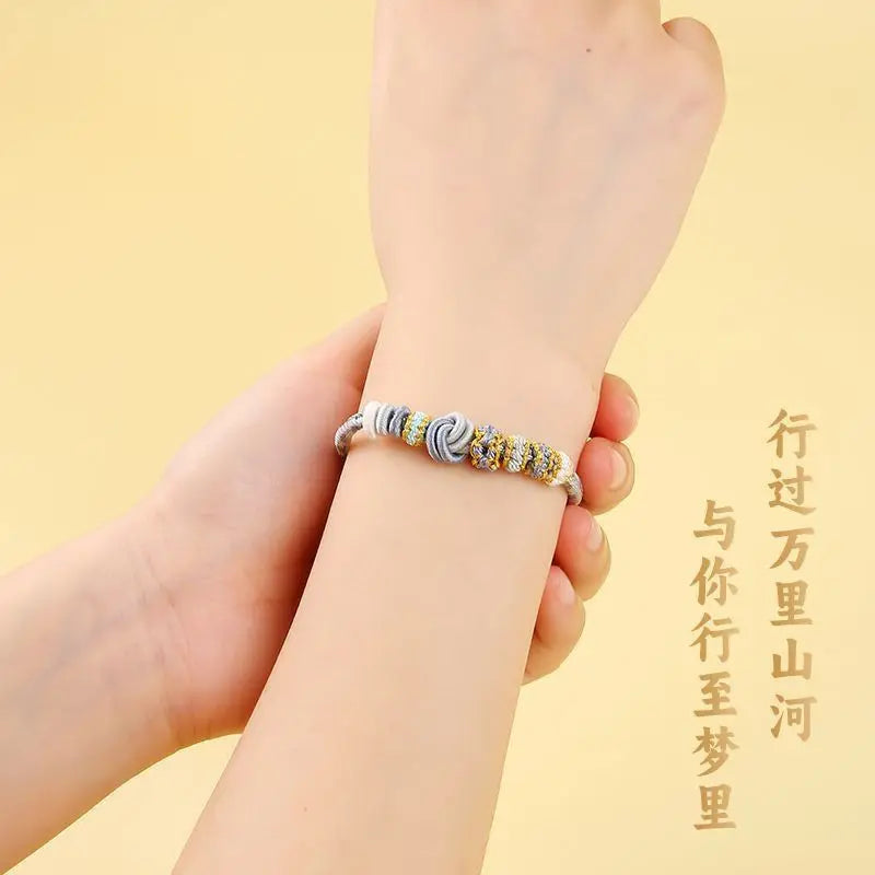 Dragon Year Animal Year Hand Woven Hand Rope Semi-Finished Products Couple Bracelet Wearable Lucky Beads Girlfriend Gifts