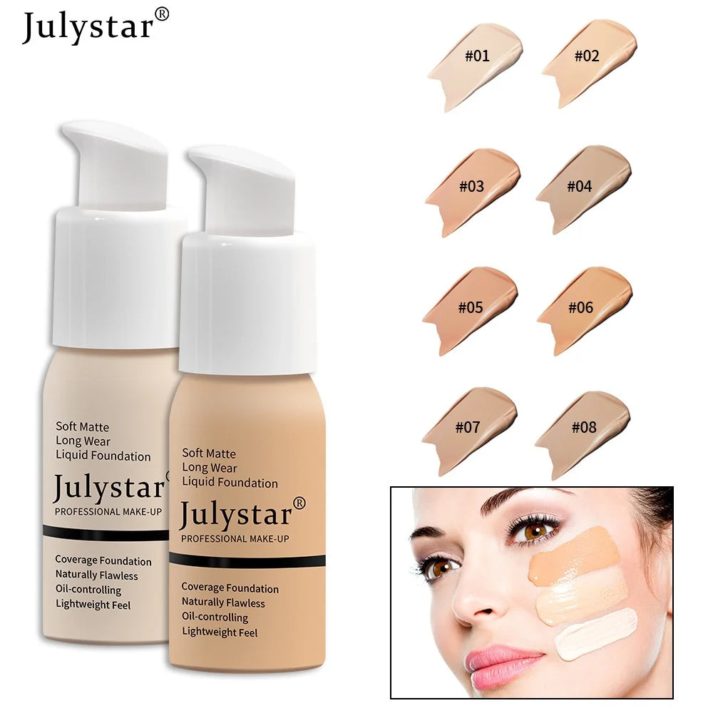 Liquid Foundation Brighten Skin Tone 30ml Beauty Cosmetics Foundation Concealer Cream Waterproof Face Makeup Matte Face Base