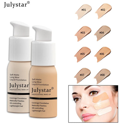 Liquid Foundation Brighten Skin Tone 30ml Beauty Cosmetics Foundation Concealer Cream Waterproof Face Makeup Matte Face Base